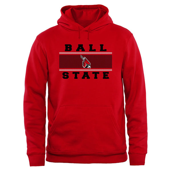 Men NCAA Ball State Cardinals Big Tall Micro Mesh Sweatshirt Red->->NCAA Jersey